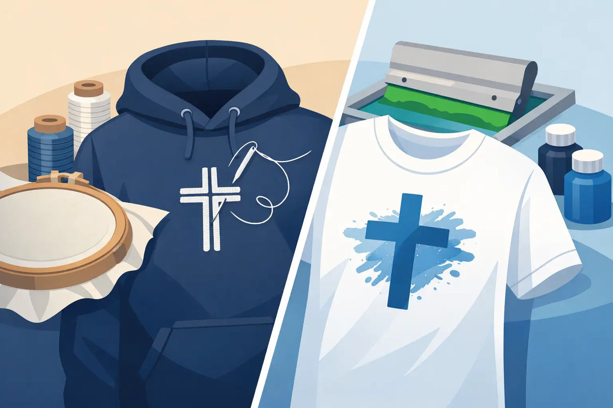 Embroidered Versus Printed Faith Apparel