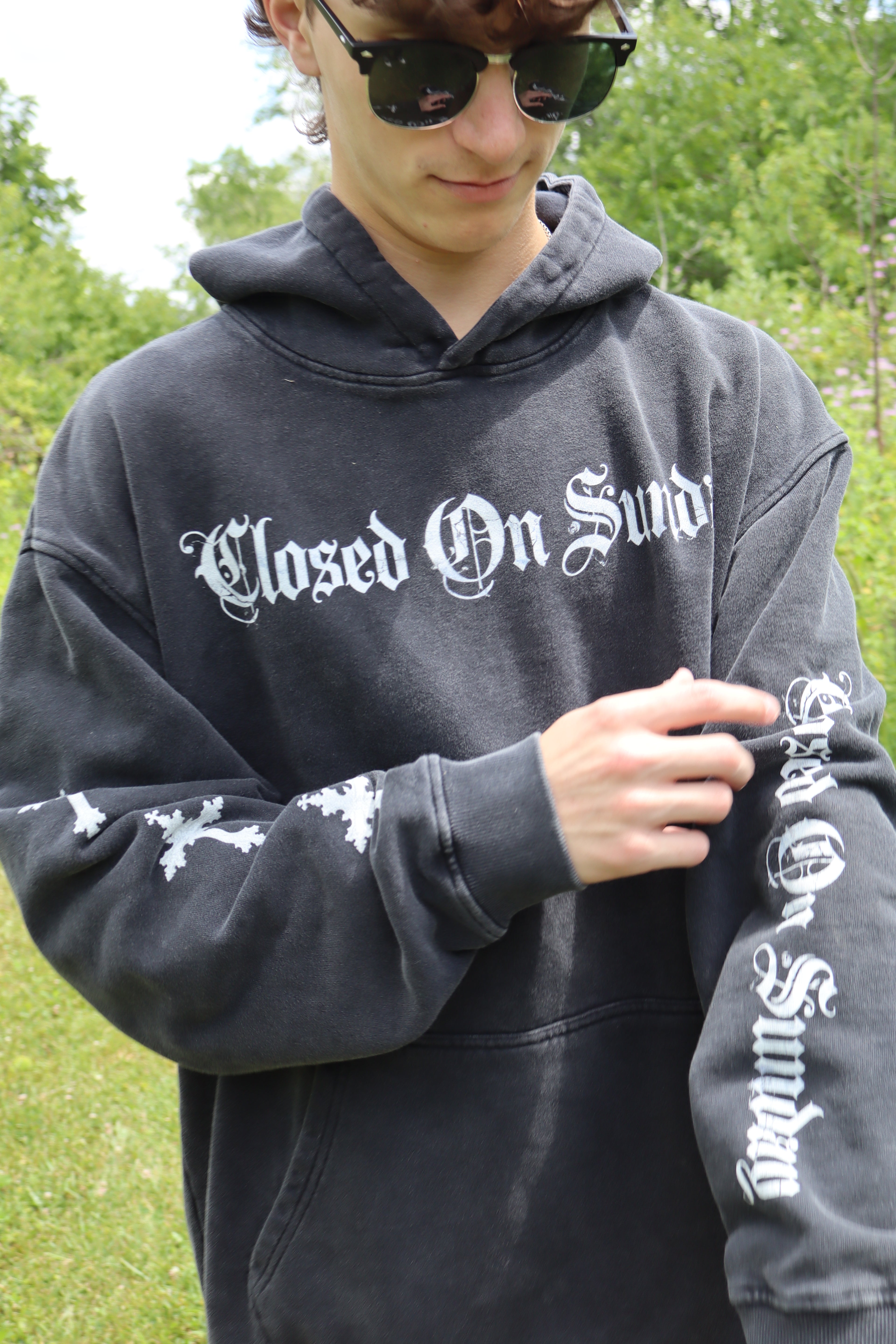 cross hoodie