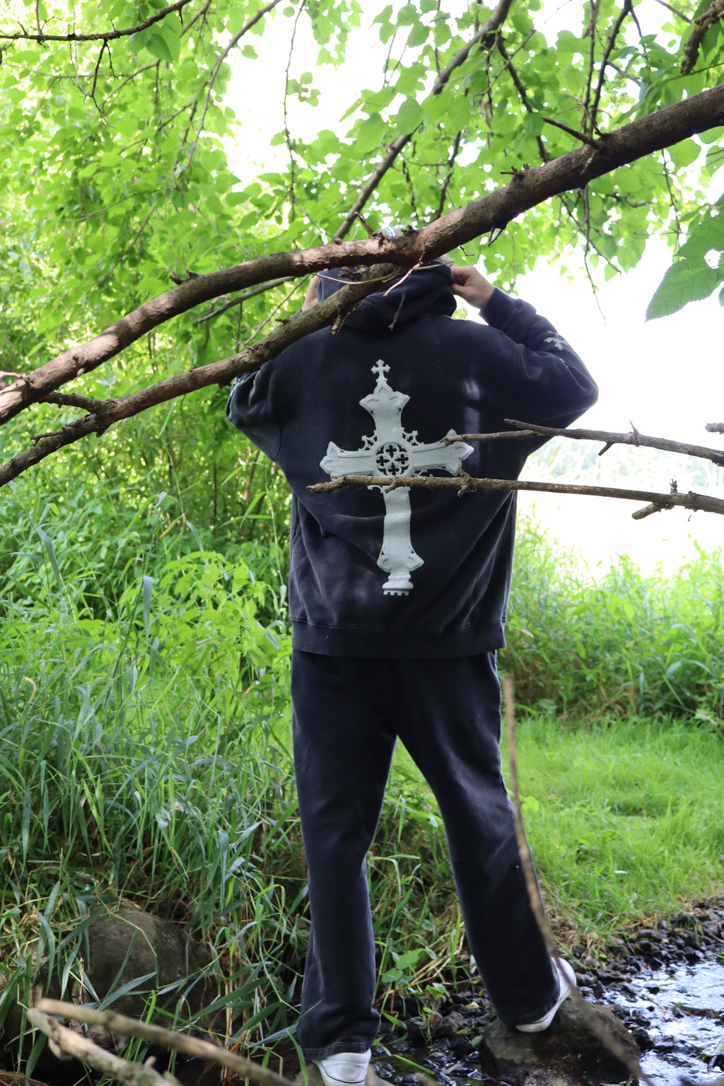 cross hoodie